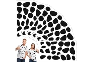 Tatuo 6 Sheets Black Adhesive Felt Circles Pads for Dalmatian Costume Spotty Dog Dalmatian Spots Sticker for DIY Halloween Party