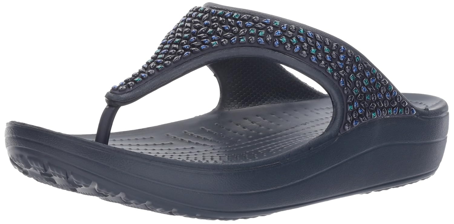 crocs women's sloane embellished flip-flops