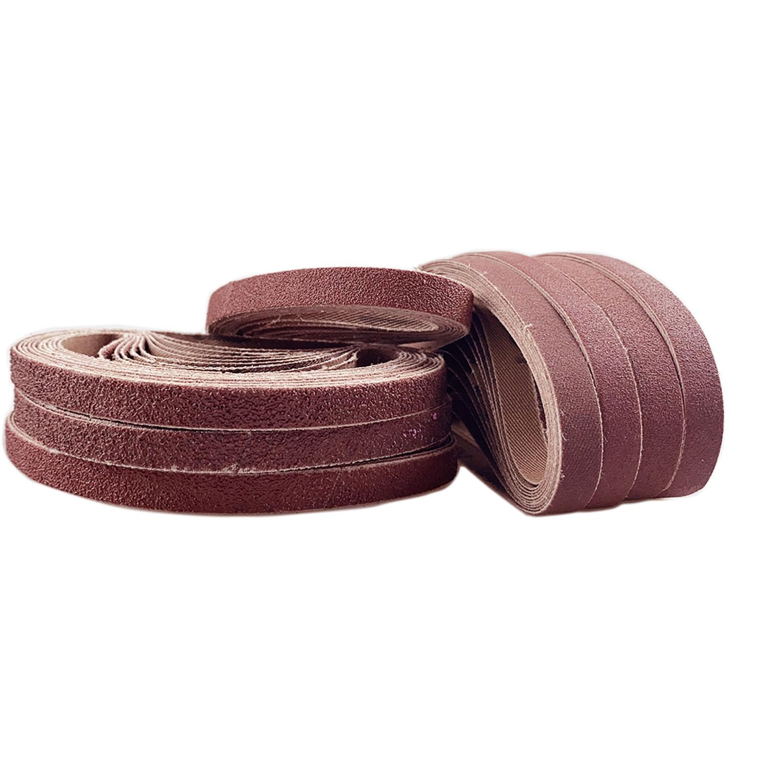 Sanding Belts 10 x 330 mm, 8 Different Grits, 10 x 40/60/80/120/180/240/320/400, Sanding Belt Set, for Compressed Air Belt Sander, Polishing Metal, Wood, Finger Sander (Pack of 80)
