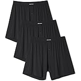 DAVID ARCHY Mens Boxer Shorts Breathable Rayon Made from Bamboo Boxers for Men Loose Fit Mens Underwear 3 or 5 Pack