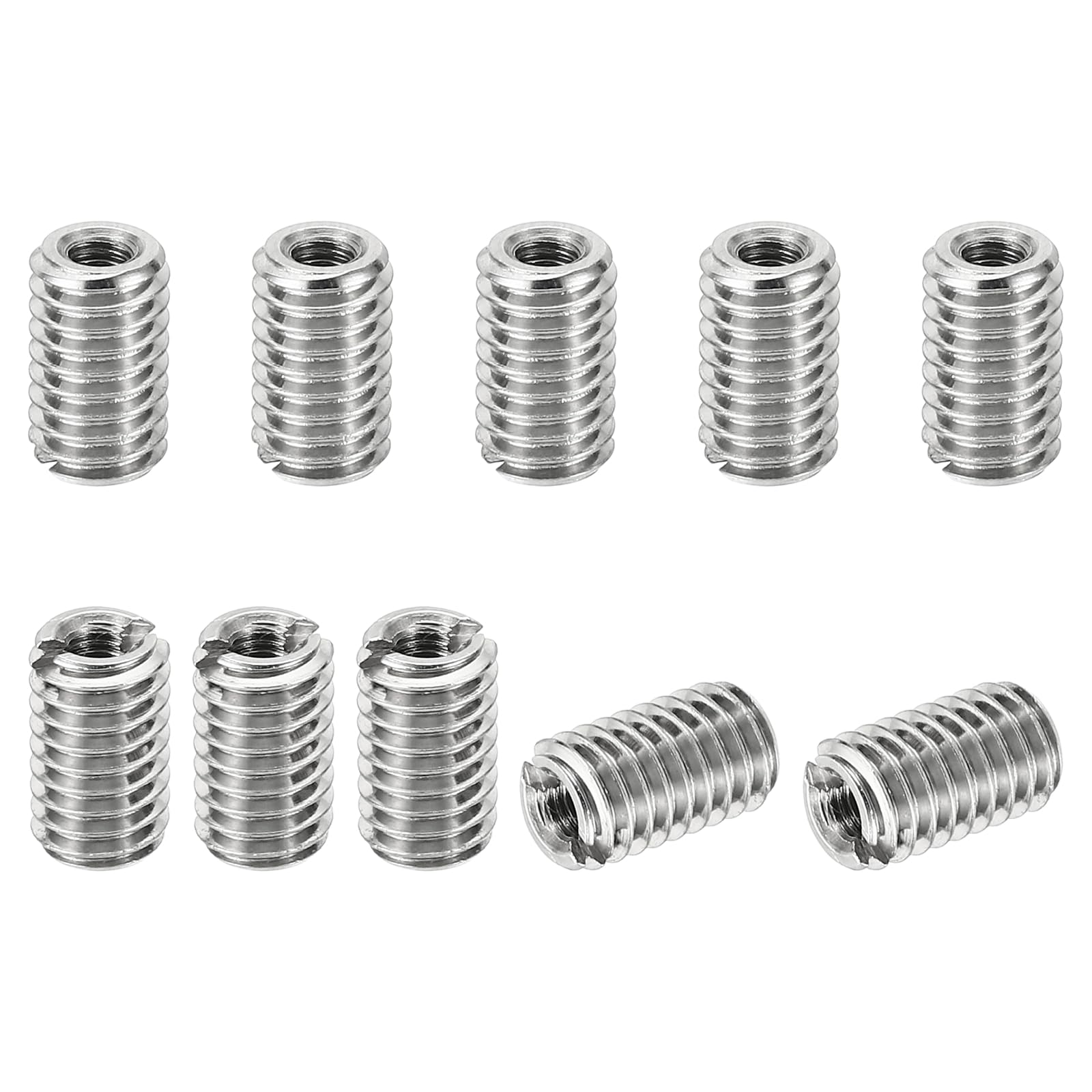 PATIKIL Thread Adapters Sleeve Reducing Nut, 10 Pcs M6*1 Male to M3*0.5 Female Repairing Insert Nut Screw Reducer Conversion Stainless Steel Fastener 10mm
