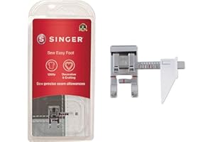 SINGER Sew Easy Presser Foot | Adjustable Guide for Precision Seam Allowances | Perfect for Topstitching and Straight Line Se