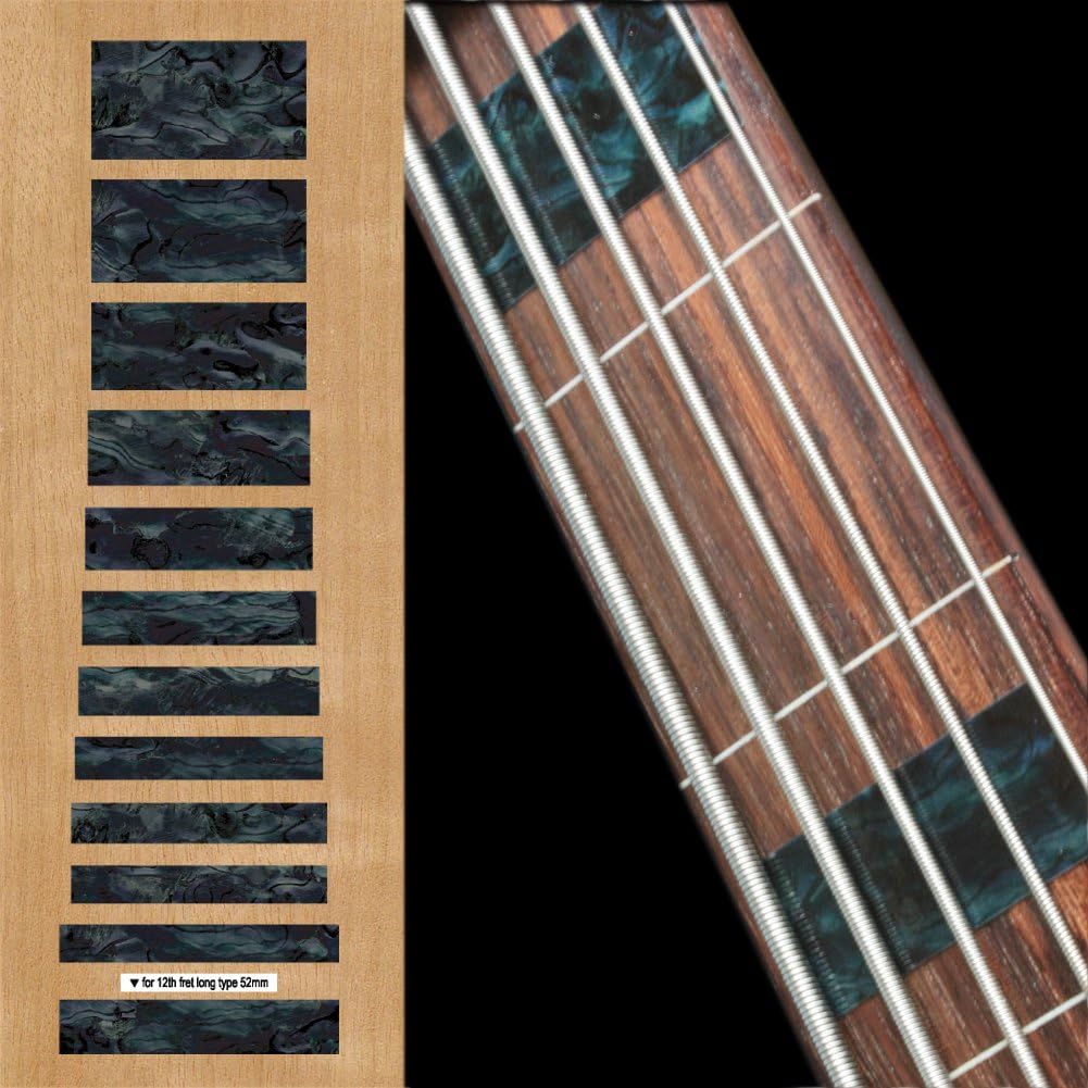 Inlaystickers Fret Markers for Guitars & Bass - Jazz Bass Blocks - Black Pearl
