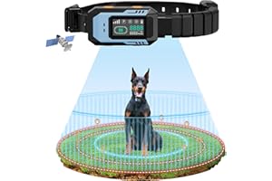 PUPKIDS GPS Wireless Dog Fence System - Multifunctional Electric Fence for Dogs(20-140 lbs), Radius Range 100-9999ft, Training Collar with 8 Correction Modes Perimeter Dog Collar for Outdoor Use Only