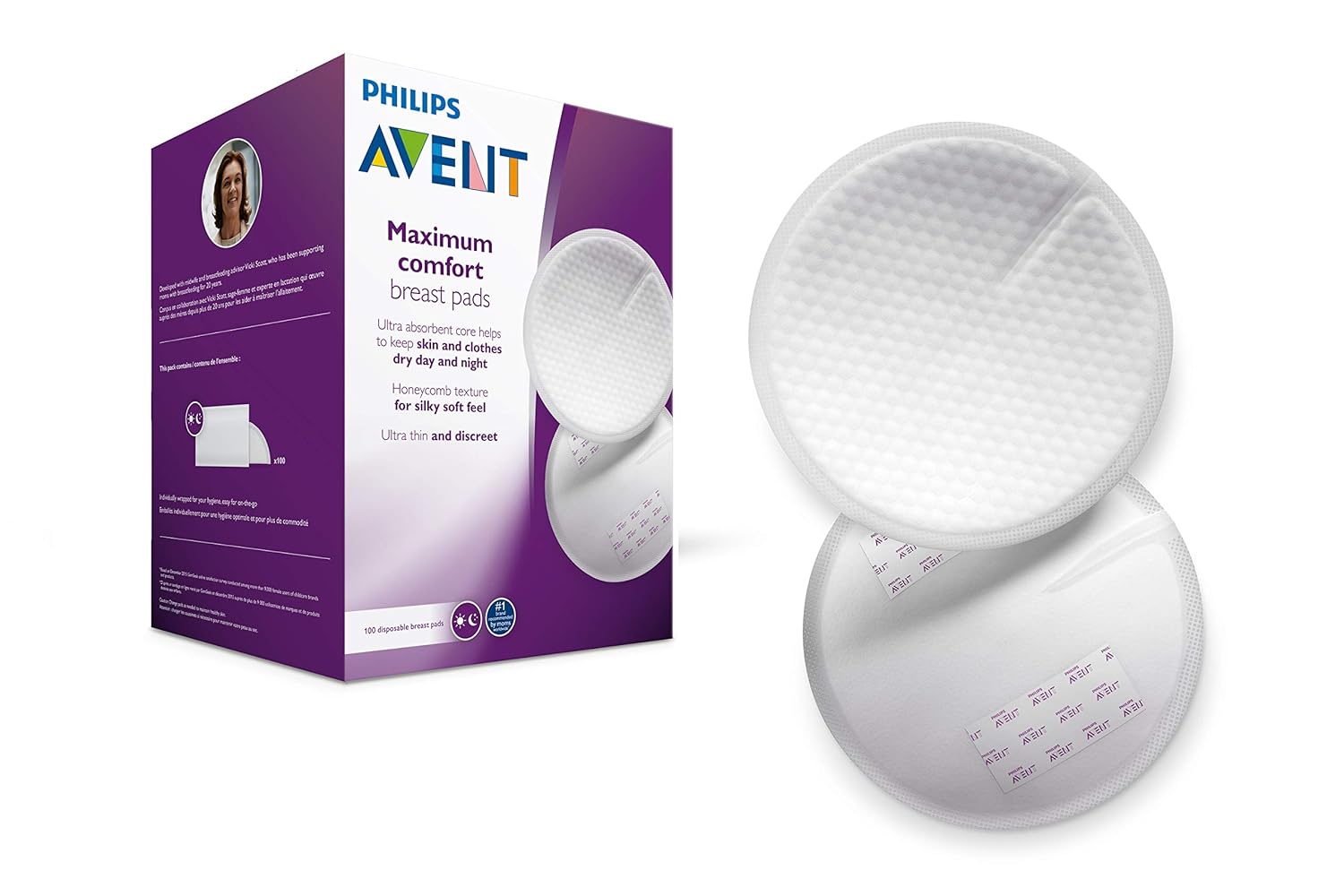 Philips Avent Komfort-Stilleinlagen SCF254/13, ultradünn und diskret, saugfähiger Kern, 100 Stück