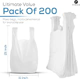 Ferris 200 Pack Strong Large Vest Carrier Bags with Handles 11 x 17 x 21 view 6