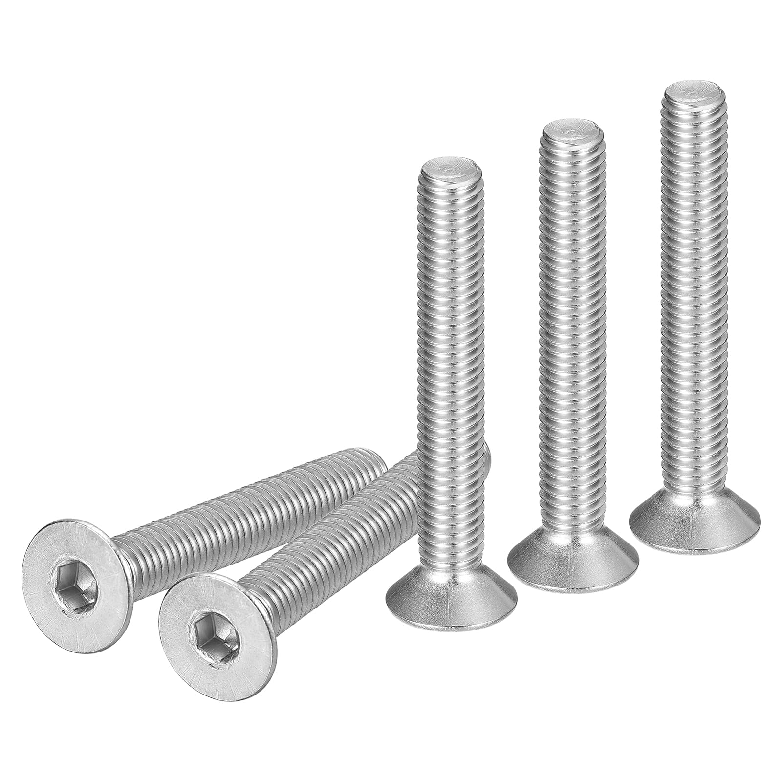 DTGN M8-1.25 x 55mm Flat Head Socket Cap Screws, 20 Pack 304 Stainless Steel Hex Socket Flat Head Screws, Full Thread, Countersunk Bolts — image 1