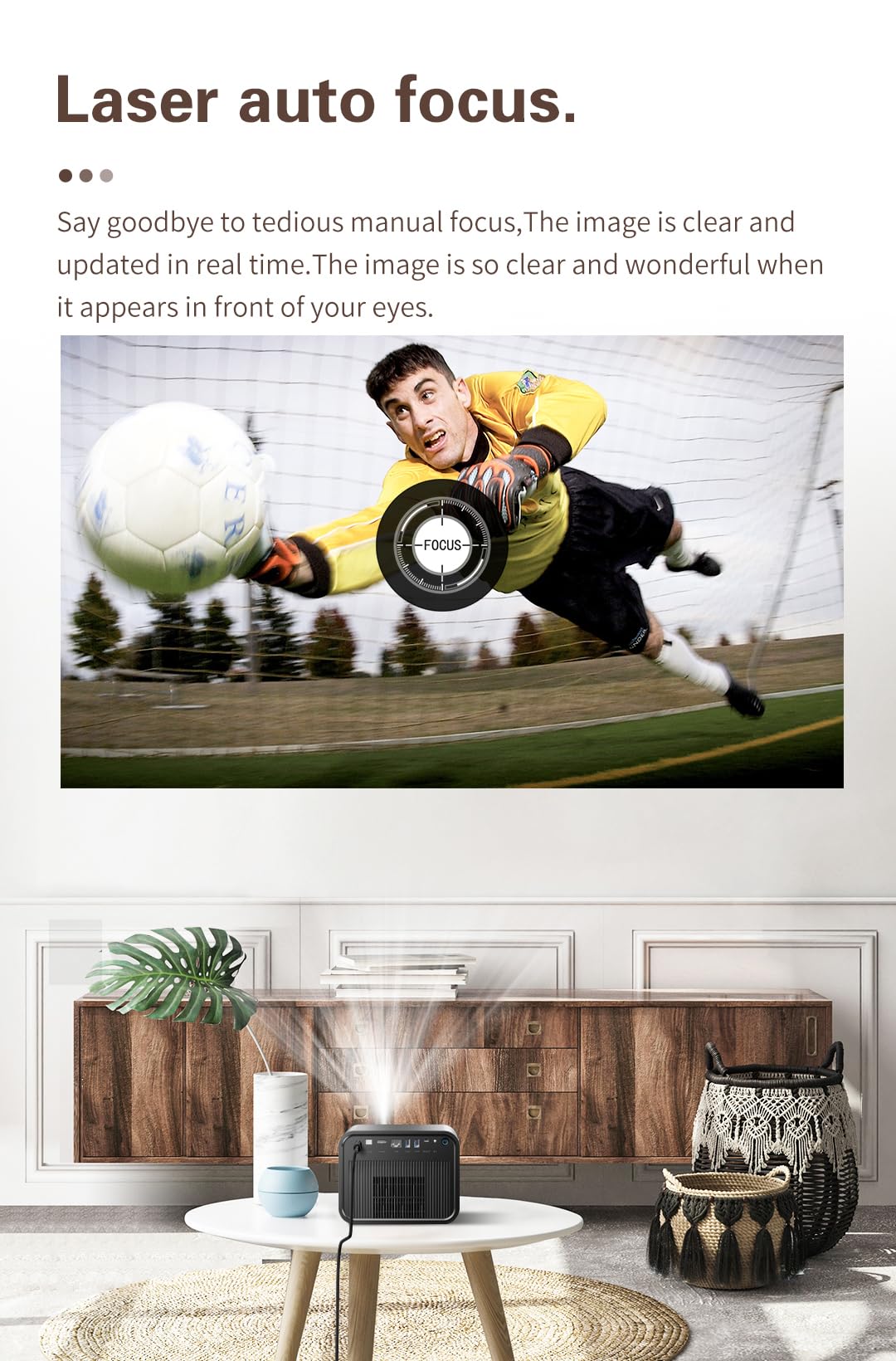 Yinzam X5 Projector, Smart Home Cinema Video Projector with 1920*1080P MAX 4K Bluetooth Voice Control 20W Sound System, 2200 Ansi Lux Android 3D Projector