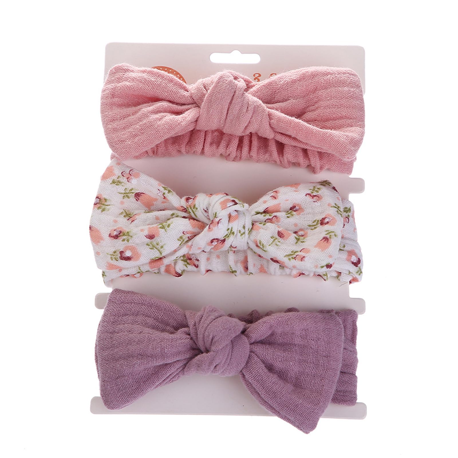 3Pcs Children's Headbands Cotton Crinkle Children's Headband Set, Stretchy Headbands For Kids, Soft Stretchy, Keeping Your Child's Hair In Place for Toddlers And Preschoolers Active Children (A, L)