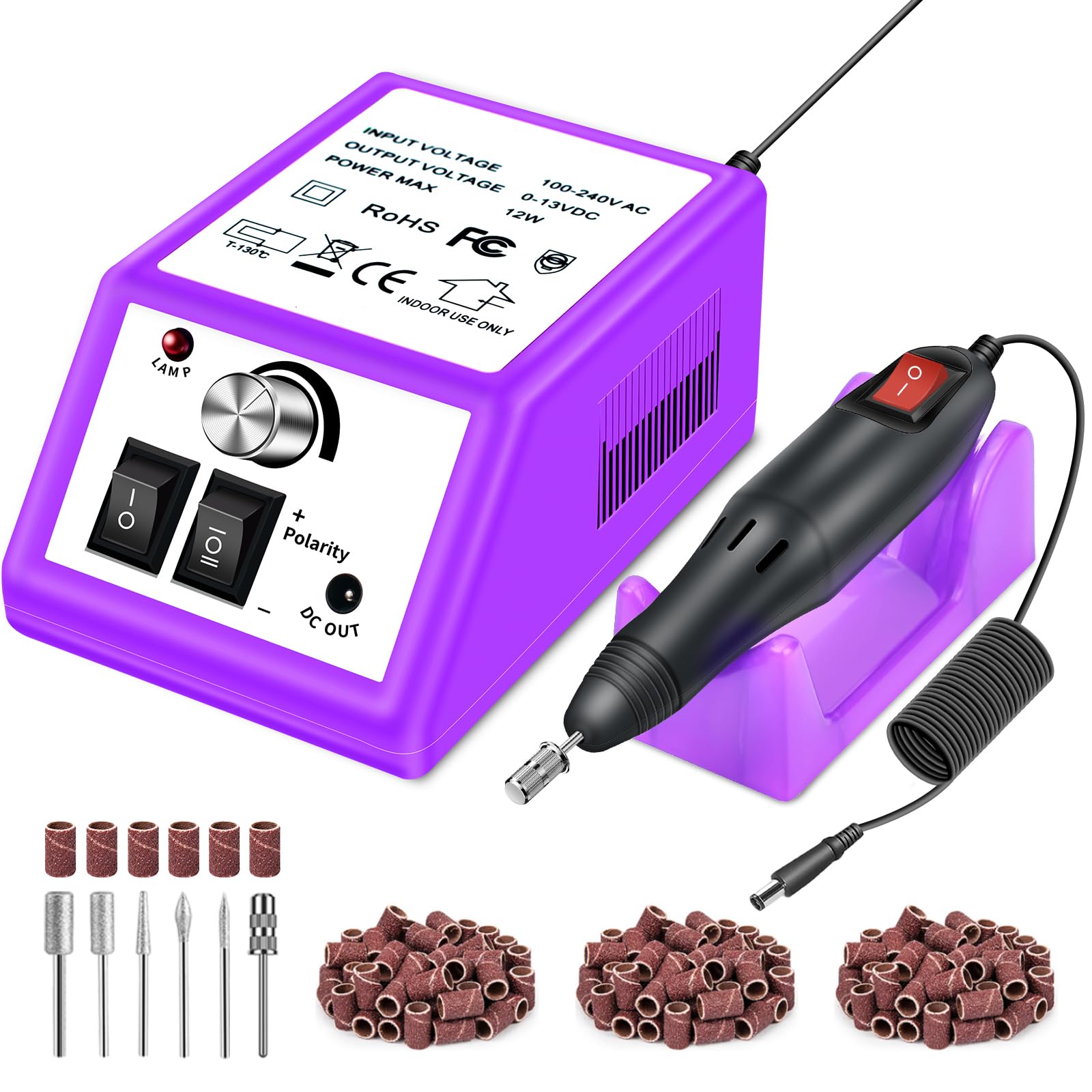 Photo 1 of LAVAED Nail Drill Professional E Filer for Nails Electric Nail File, Nail Filer Electric Drill Nail Kit with 156pcs Sanding Bands and Nail Drill Bits for Acrylic Nail Gel Nail Manicure Pedicure