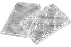 Corning Costar 3516 Polystyrene Sterile Clear Flat Bottom TC-Treated Multiple Well Plate with 6 Wells and Lid, 16.8mL Well Volume, Individually Wrapped (Case of 50)