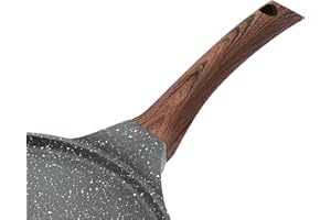SENSARTE 10 Inch Nonstick Crepe Pan, Swiss Granite Coating Dosa Pan Pancake Flat Skillet Tawa Griddle, Bakelite Handle, Oven 