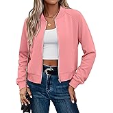 CRAZY GRID Womens Fashion Full Zip Up Jacket Comfy Long Sleeve Cropped Gym Top Solid Color Outfits with Pockets