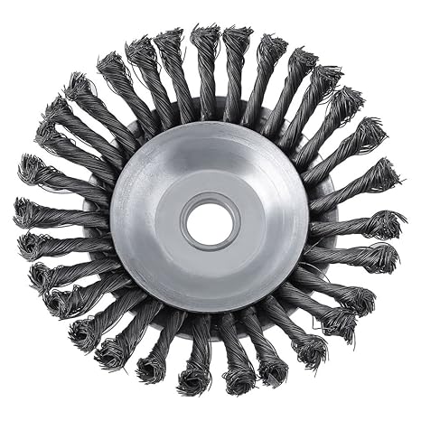 Preup Unkrautbürste Wildkrautbürste Fugenbürste für Motorsense Freischneider Kegelbürste Drahtbürste weich 25,4 x 200mm Bürst