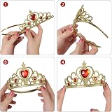 Vicloon Princess Dress Up Accessories Set 7Pcs Crown Gloves Wand Yellow 3-9 view 5