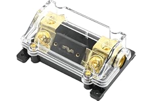 Zreneyfex 0/2/4 Gauge AWG Fuse Holder, 100 Amp Fuse Holder, 1 in 1 Out in-Line ANL Block with 100Amp Fuse for Car Boat Ship A