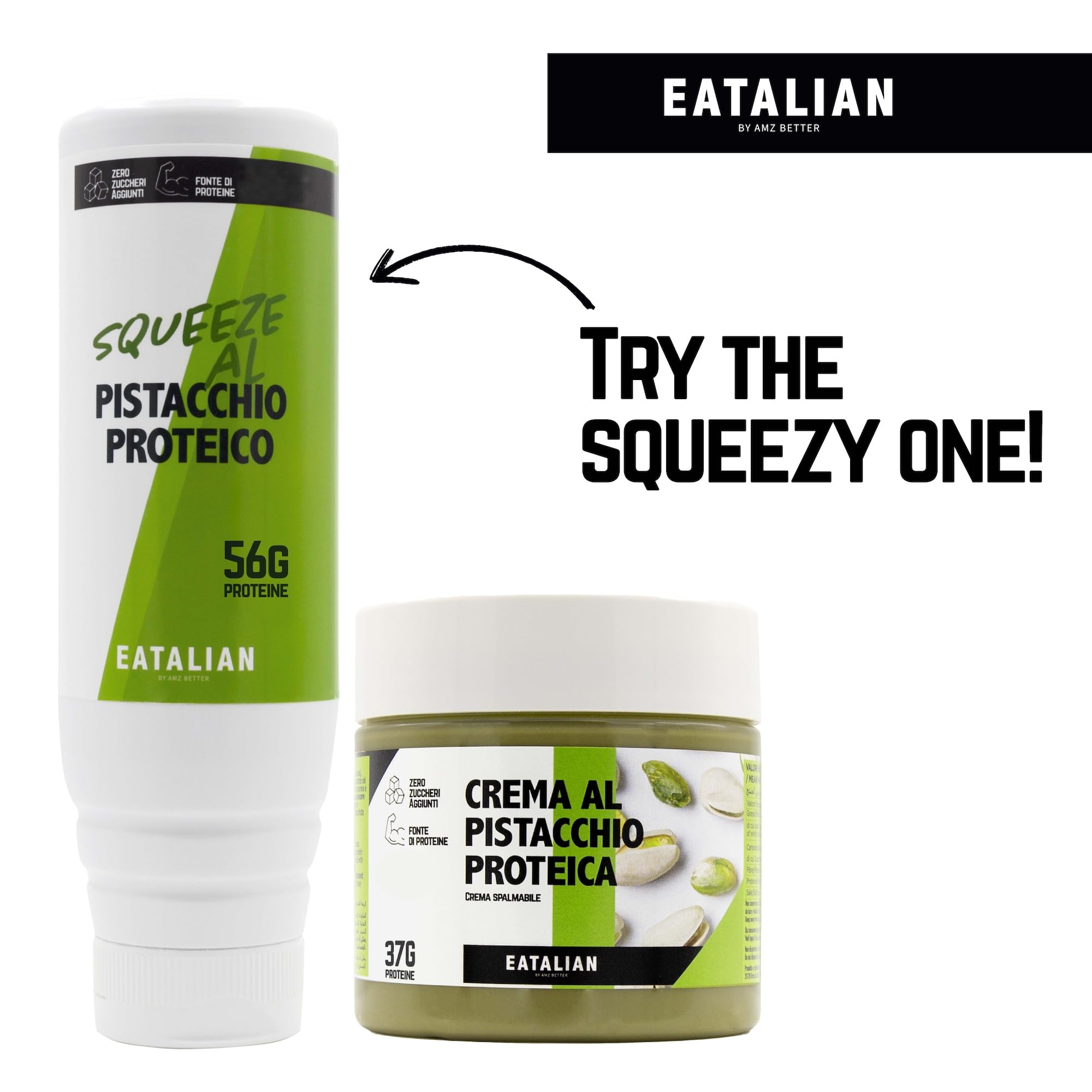 EATALIAN by AMZ BETTER Protein-Pistaziencreme, Köstliche streichfähige Creme mit Süßem und Einzigartigem Geschmack, mit 37 g Protein, Ideal auf Brot, für Dubai Chocolate, 200 gr Made in Italy 7