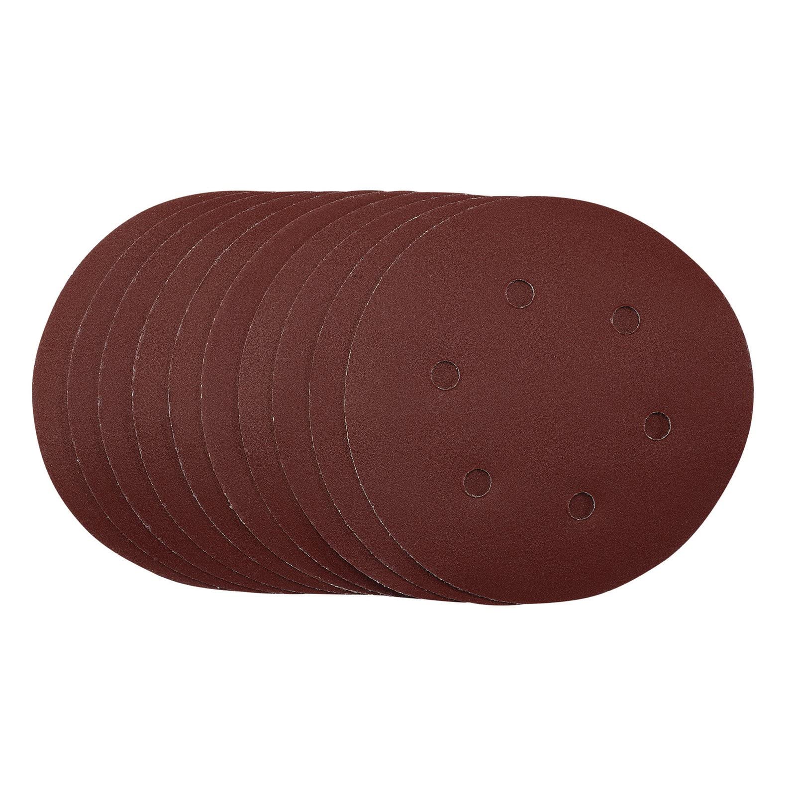 Draper 54991 Sanding Discs, 150mm, 240 Grit, Hook & Loop (Pack of 10) Red