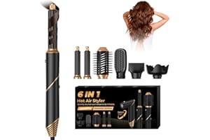 YITRUST 6 in 1 Hair Dryer Brush, Detachable Blow Dryer Brush Hair Dryer with Diffuser, Air Curler Air Styler Volumizer, Hot Air Brush Styler Hair Straightener Brush, Hair Styling Tool Set