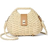 Kurava Woven Straw Purse with Crossbody Strap, Clutch Purses for women, Boho Summer Beach Bag Shoulder Vacation Handwoven