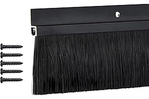 TRADEMARK HARDWARE TMH Door Sweep Brush - 2 Inch Brush Door Draft Stopper, Black Door Sweep, Weather Stripping Door Seal - 60 Inches Long