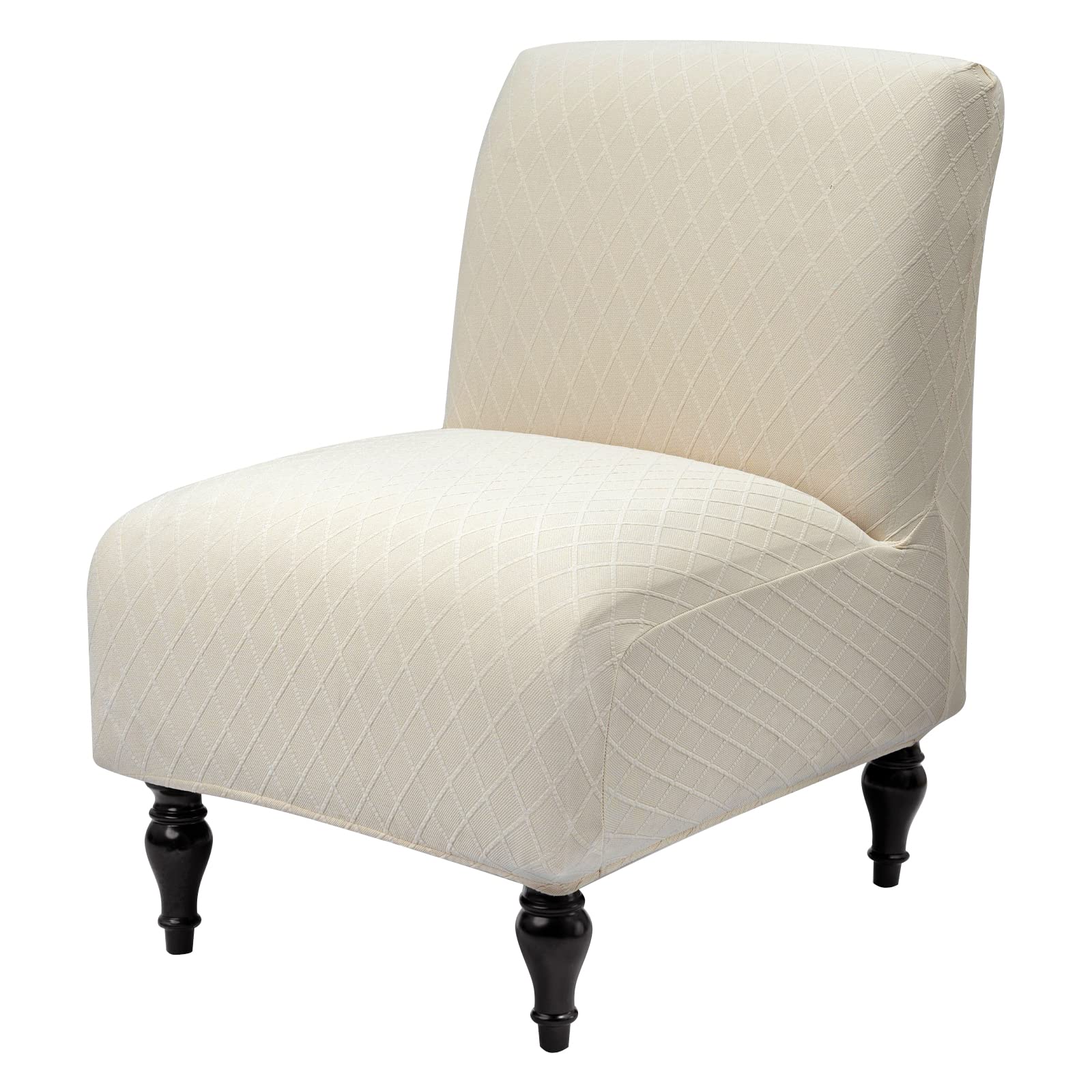 Photo 1 of Iauddy Armless Accent Slipper Chair Cover Slipcover,Stretch Spandex Removable Jacquard Non-Slip Silp Cover for Accent Chair Without Arms Furniture Protector for Living Dining Room
