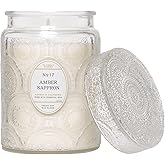 Poured in California | Amber Saffron, Scented Candle | Heirloom Collection | 18oz | 80 Hour Burn Time | Made to Set The Mood | Created with Natural Soy Wax and Essential Oils