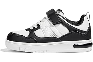 LUCKY STEP Kid's Sneakers School Running Loafers Low Top Walking Tennis Casual Shoes Strap Athletic Fashion Sneakers for Children/Boys/Girls