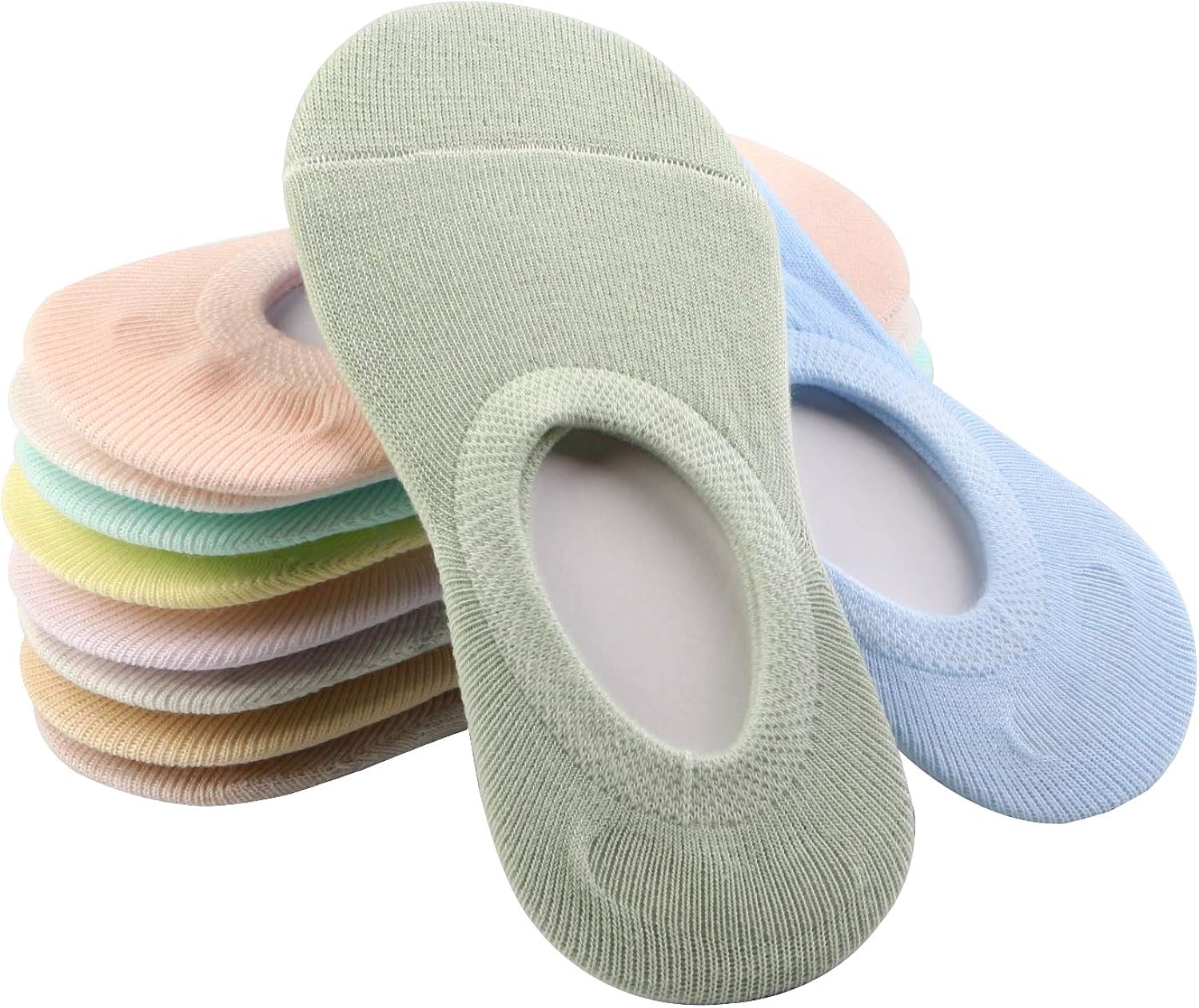 BOOPH 10 Pairs No Show Socks for Girls Boys Anti-slip Low Cut Kid Socks 3-9 Year: Clothing