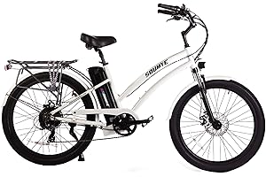 Soumye Beach Cruiser Electric Bicycle 500W Brushless Motor, 48V/13Ah Removable Battery, 26”x2.235 Tire, Max speed 25miles/Hour Step-Over/Step-Thru Frame, Use M5 Larger Size Display, SHIMANO 7 Gears Mountain e-Bike, For Adults
