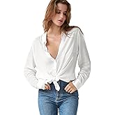 SUKIANSY Womens Button Down Shirt Long Sleeve Button Up Shirt Ladies Work Blouses Loose Fit Tops