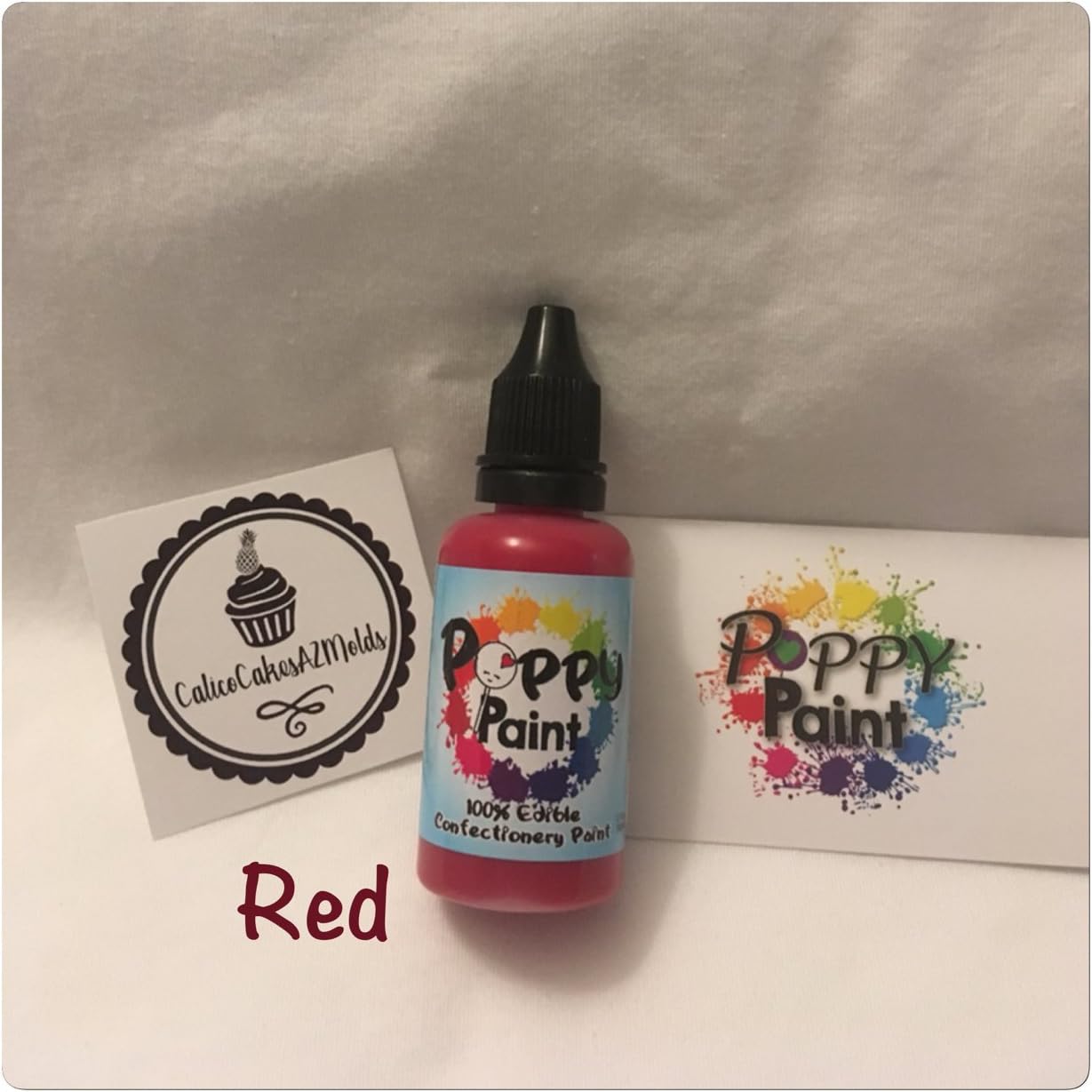 RED Poppy Paint Chocolate Fondant Gumpaste