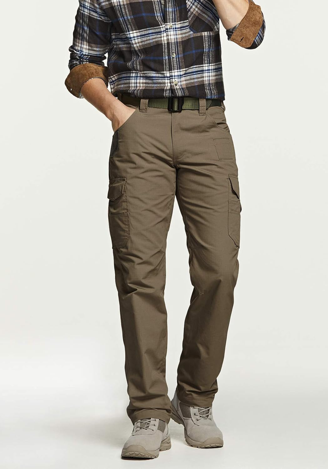 CQR Men's Ripstop Work Pants, Water Repellent Tactical Pants, Outdoor Utility Operator EDC Straight/Cargo Pants: Clothing