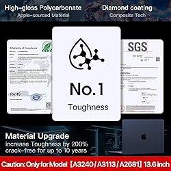Soonjet Compatible for MacBook Air 13.6 inch Case