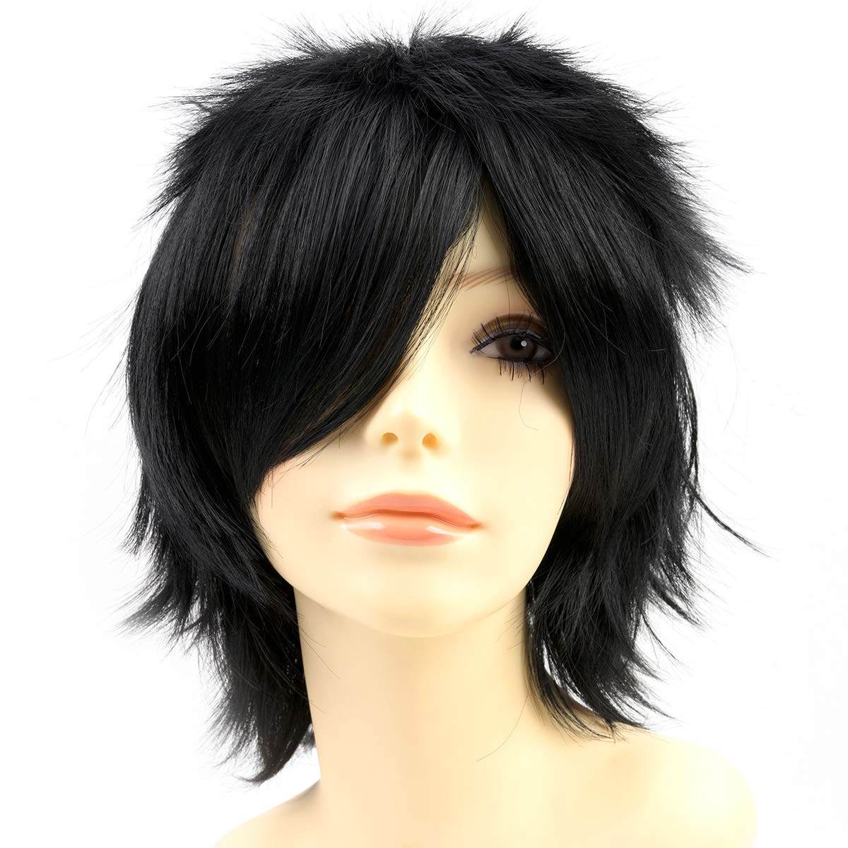 Modernfairy Anime Wig Dark Black for Cosplay Party