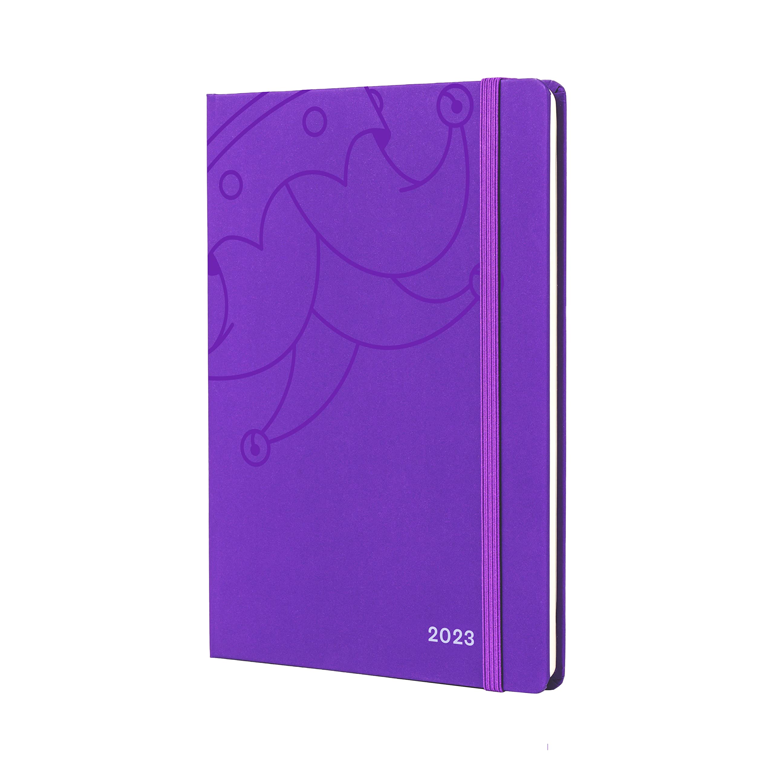 Jumble & Co Moodler Icon Week to View 2023 Diary, Size A5, Royal Mess Purple - Weekly Journal with dotted pages