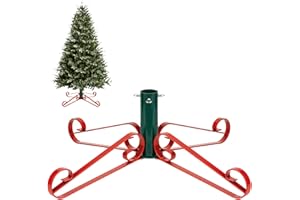 TREE NEST Christmas Tree Stand for Artificial Trees 4 to 8 Foot Christmas Fake Tree Holder for Green & Red Indoor Outdoor Party Christmas Tree Ornaments Fits Up to 1.4" Xmas Tree Trunks