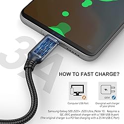 USB Type-C to A Cable 5pack 6ft Braided Fast