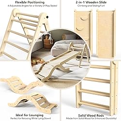 Pikler Triangle Set 7in1 Toddler Climbing Toys