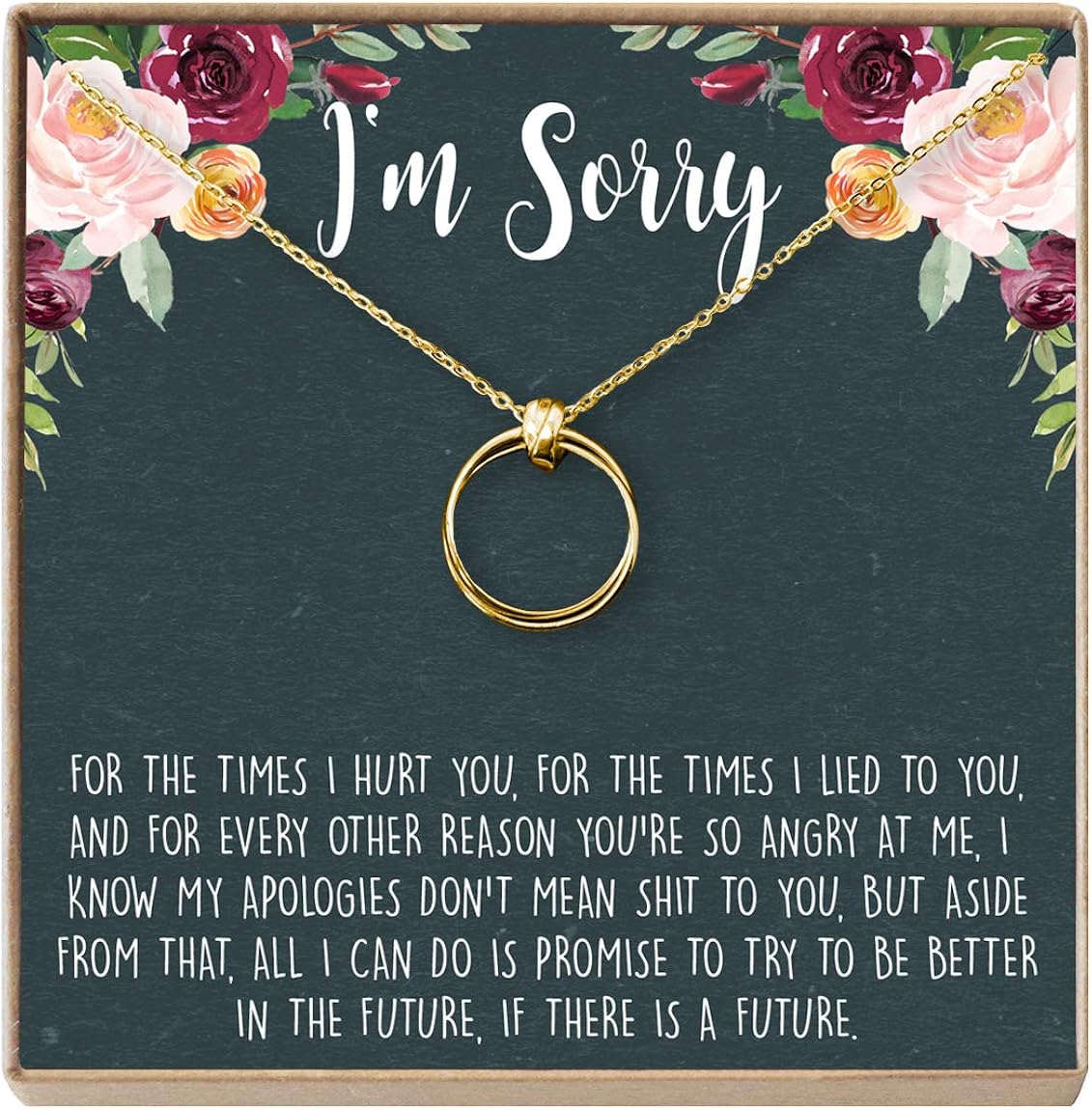 Amazon.com: Dear Ava Apology Gift Necklace for Her: Gift to Say You're Sorry Best Friend 
