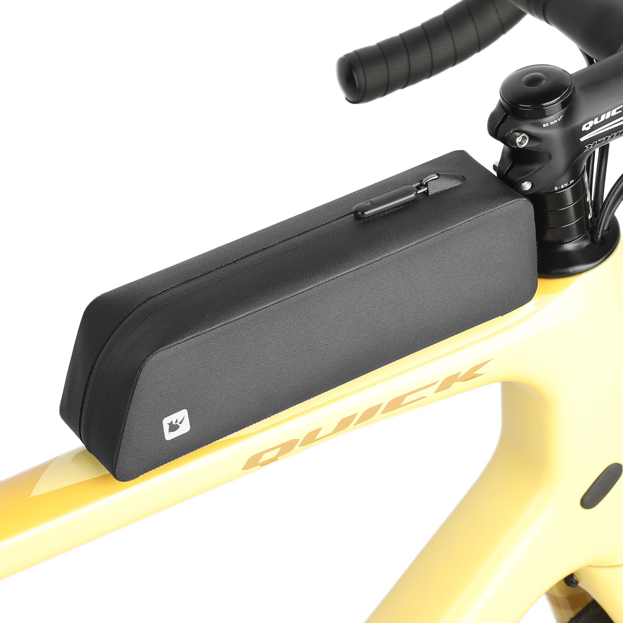 Rhinowalk Bike Top Tube Bag Bike Frame Bag with Zipper Fully Waterproof and Stable Professional Cycling Accessories for Mountain Road Bicycle-Black