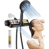 MakeFit Filtered Shower Head with Handheld Combo Matte Black - Dual 2-in-1 Spa System with Massage Shower and 10 Modes Hand Held Shower, High Pressure with Built in Power Wash Mode