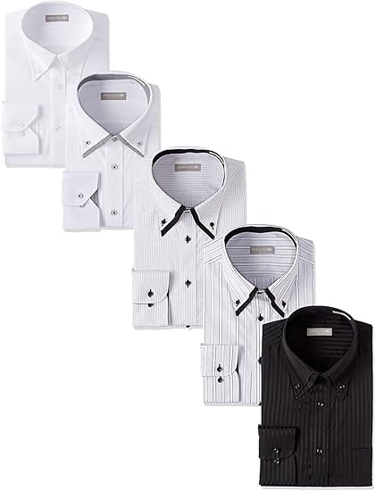 Amazon Co Jp ドレスコード101 ワイシャツ メンズ 5枚 セットシーンで選べる6種類 Yシャツ 長袖 形態安定 5枚セット Amv 5 服 ファッション小物