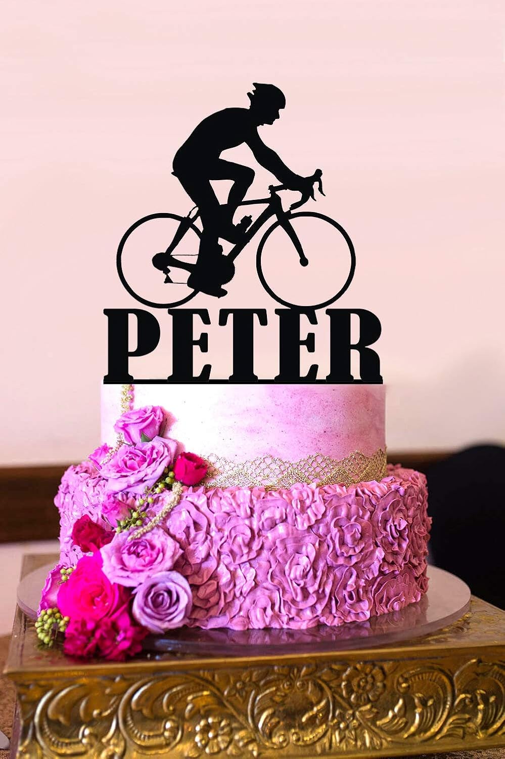 Decoration De Gateau De Velo Pour Gateau D Anniversaire Personnalisable Amazon Fr Cuisine Maison