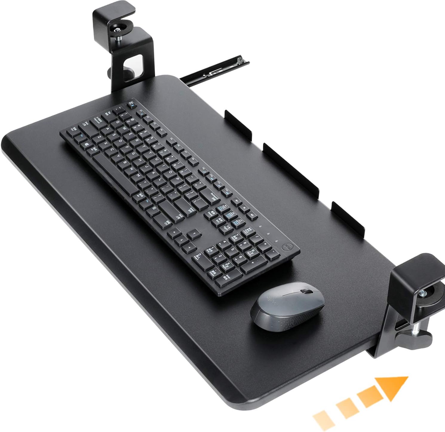 HUANUO Under Desk Comfort Keyboard Drawer, Large ClampOn Keyboard Tray