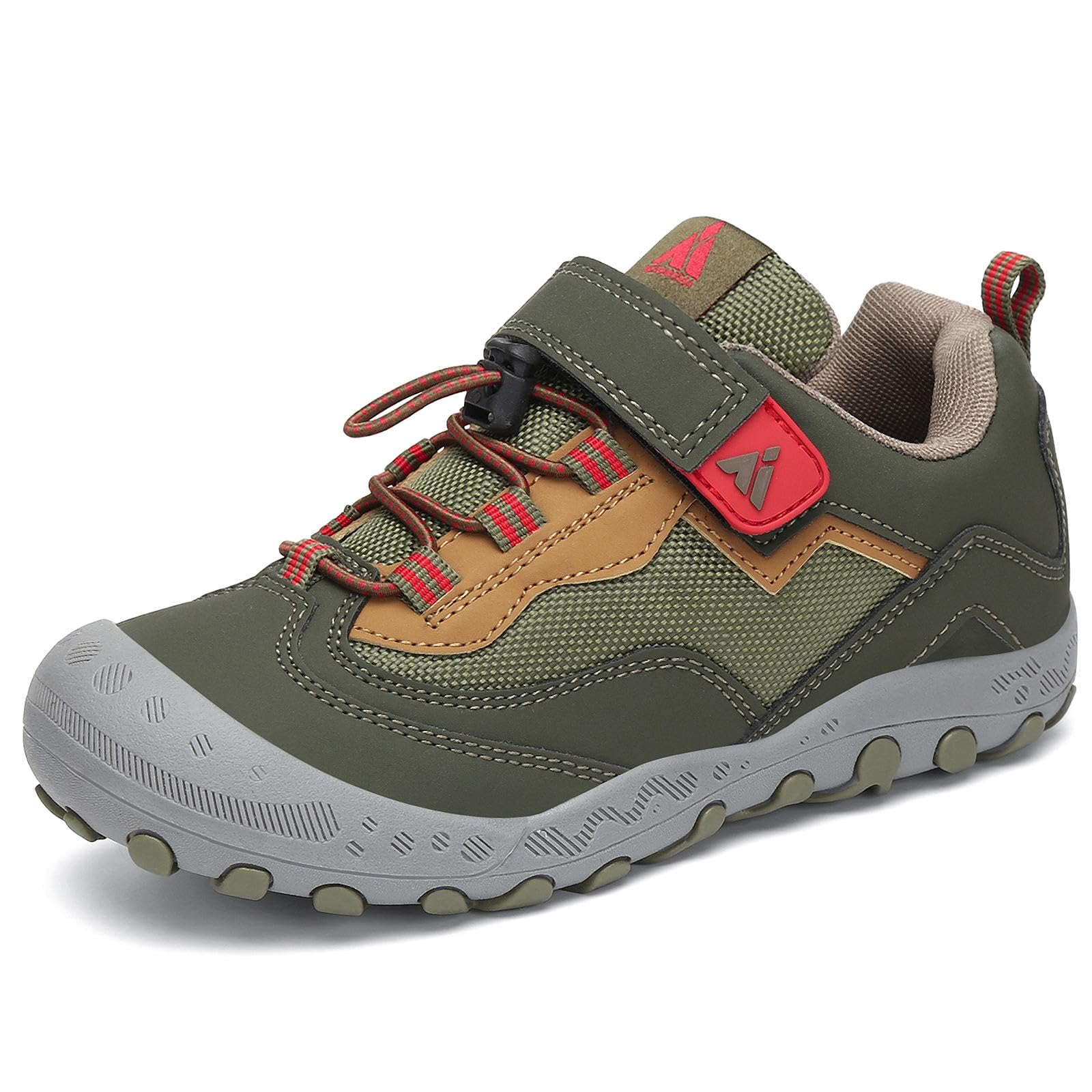 Mishansha Outdoor Wanderschuhe Kinder Trekkingschuhe Jungen Bequem Atmungsaktiv Sportschuhe, Grün 32 EU