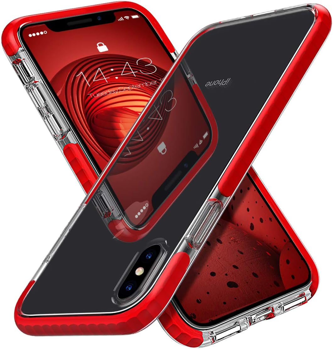 MATEPROX iPhone Xs Max Case Clear Thin Slim Anti-Yellow Anti-Slippery Anti-Scratches Shockproof Bumper Cover Protective Case for iPhone Xs Max 6.5''(Pink)