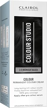 Clairol Colour Studio Permanent Colour Cream Midnight Black 2/0 50ml