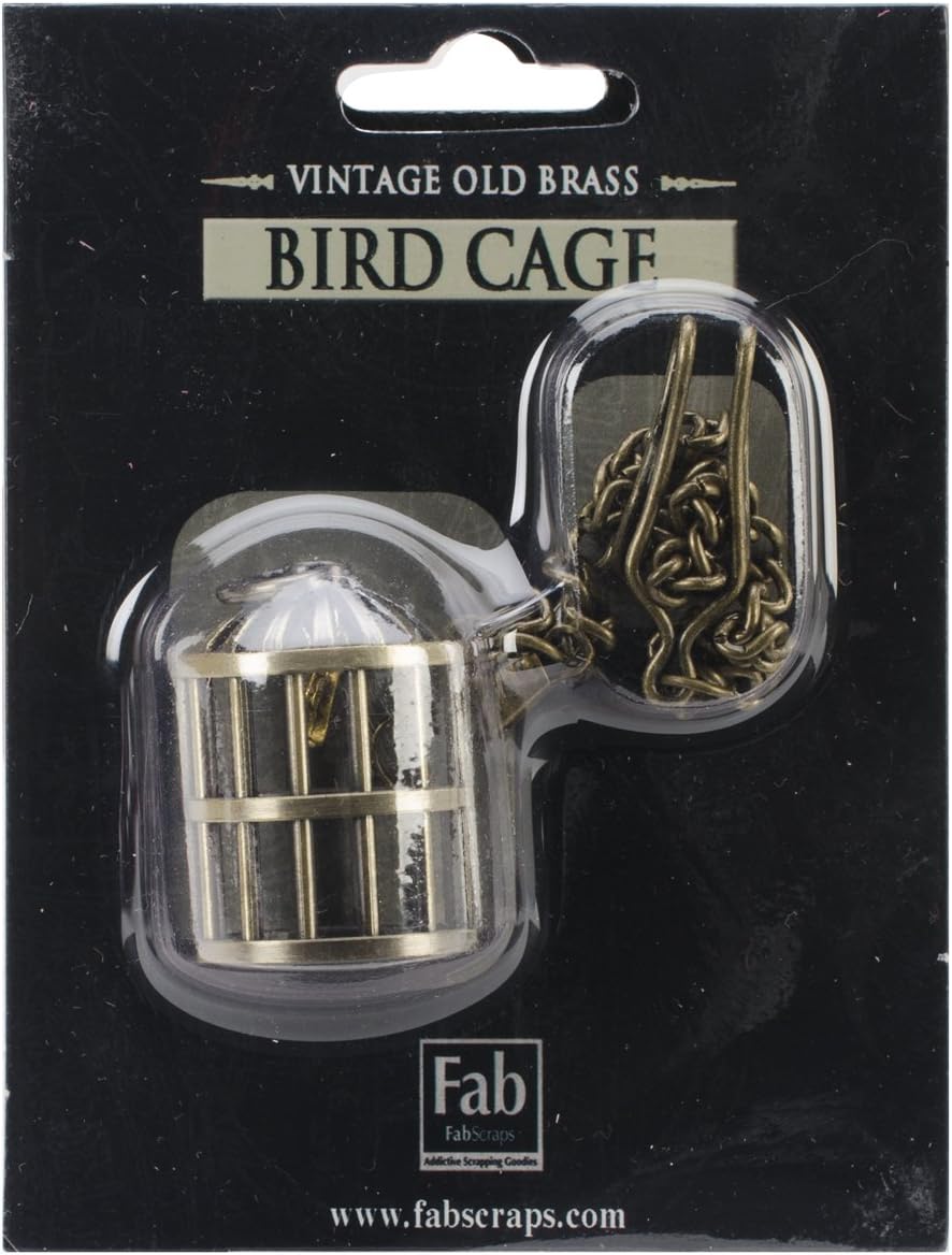 Fabscraps Birdcage with Chain Embellishment, Old Brass