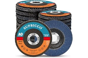SUPBICCO 20 PCS 60 Grit Flap Discs 4 1/2 for Angle Grinder, Type 29 Sanding Flap Disc, High Density Aluminum Oxide Abrasives Grinding Wheel, Flapper Disk